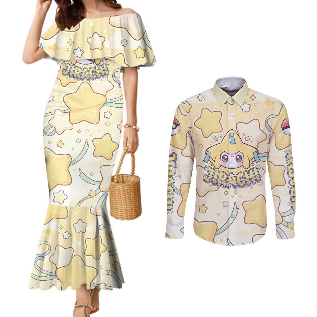 Jirachi Couples Matching Mermaid Dress and Long Sleeve Button Shirt Pastel Dreamy Starwish Art