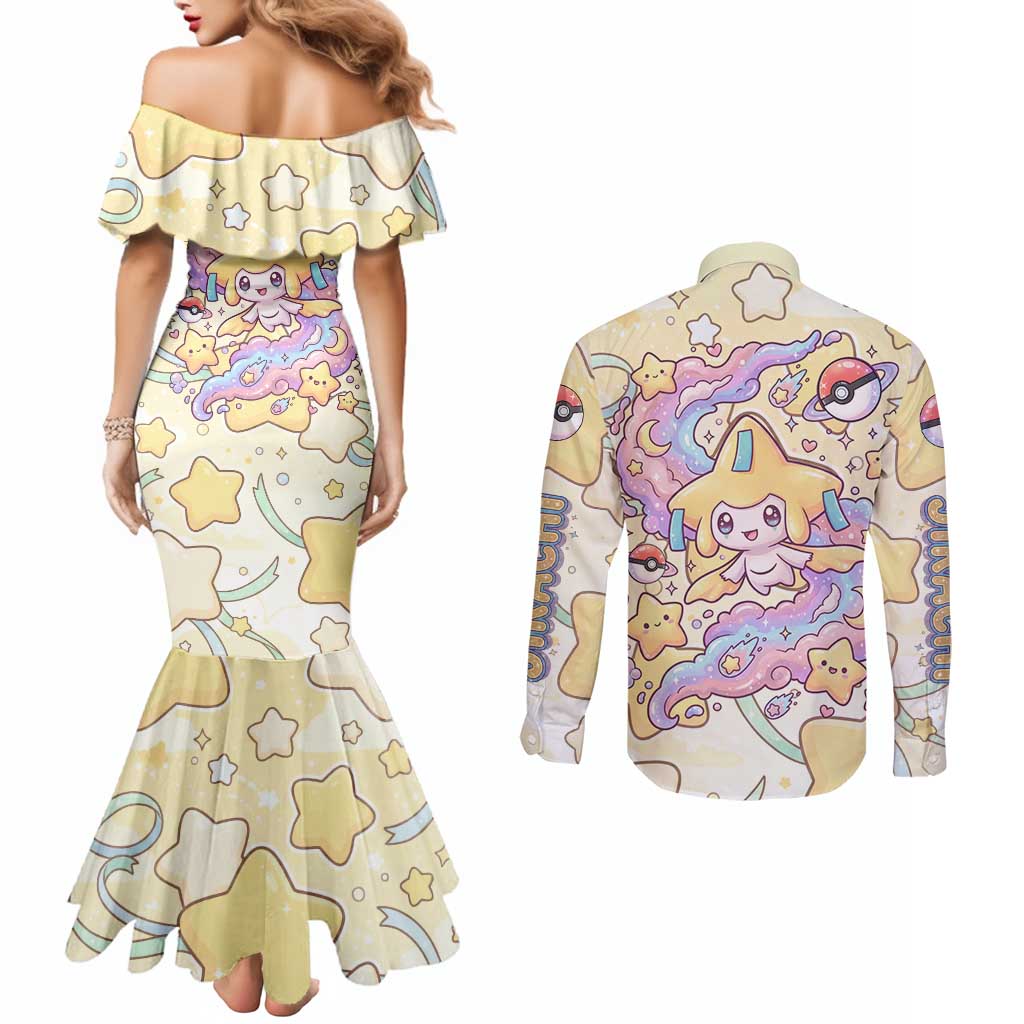 Jirachi Couples Matching Mermaid Dress and Long Sleeve Button Shirt Pastel Dreamy Starwish Art