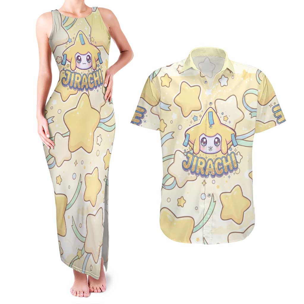 Jirachi Couples Matching Tank Maxi Dress and Hawaiian Shirt Pastel Dreamy Starwish Art