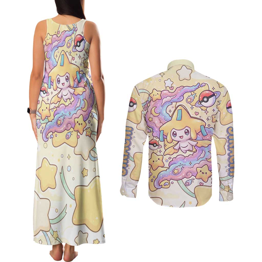 Jirachi Couples Matching Tank Maxi Dress and Long Sleeve Button Shirt Pastel Dreamy Starwish Art
