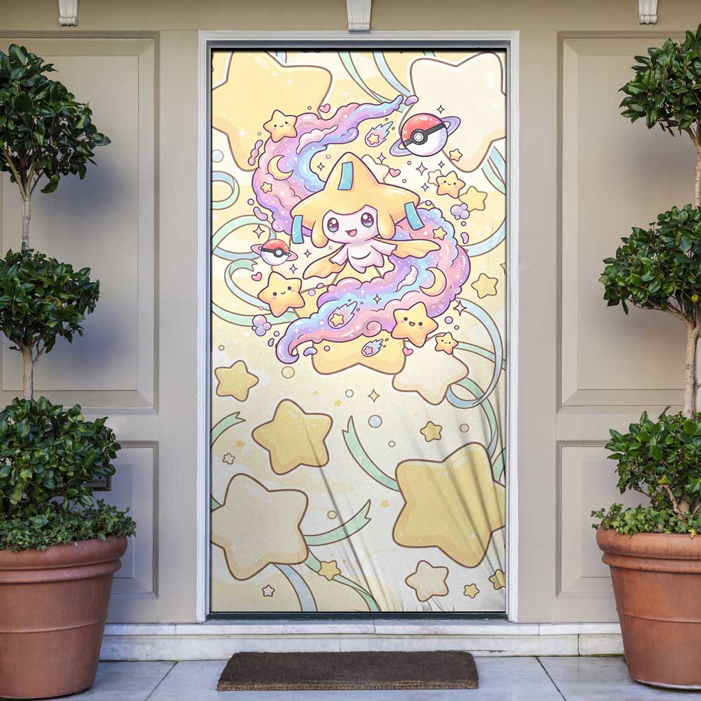 Jirachi Door Cover Pastel Dreamy Starwish Art