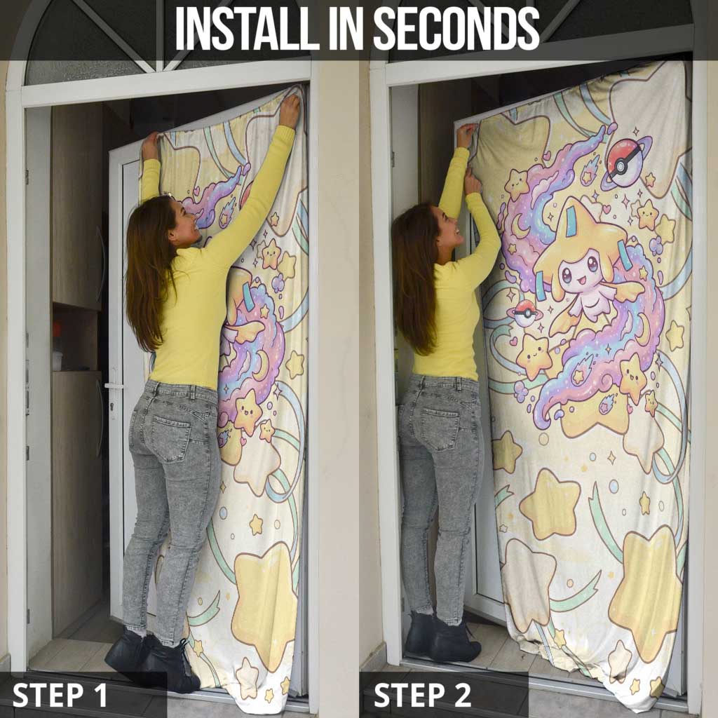 Jirachi Door Cover Pastel Dreamy Starwish Art
