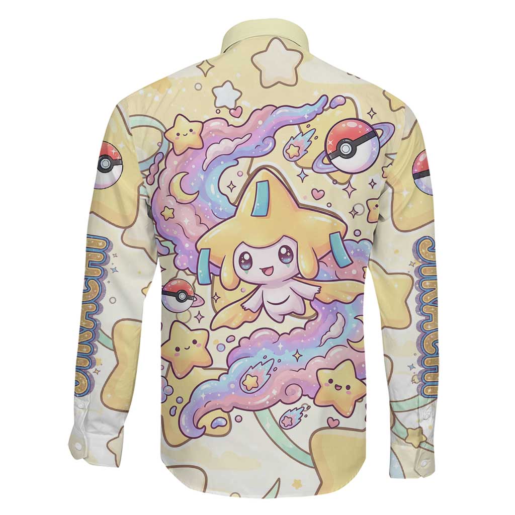 Jirachi Family Matching Long Sleeve Bodycon Dress and Hawaiian Shirt Pastel Dreamy Starwish Art