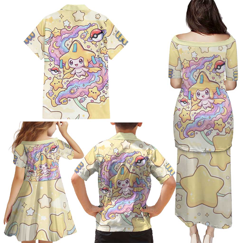 Jirachi Family Matching Puletasi and Hawaiian Shirt Pastel Dreamy Starwish Art