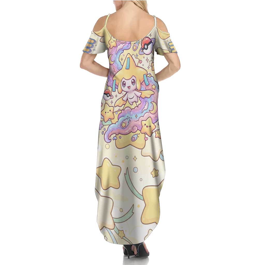 Jirachi Family Matching Summer Maxi Dress and Hawaiian Shirt Pastel Dreamy Starwish Art