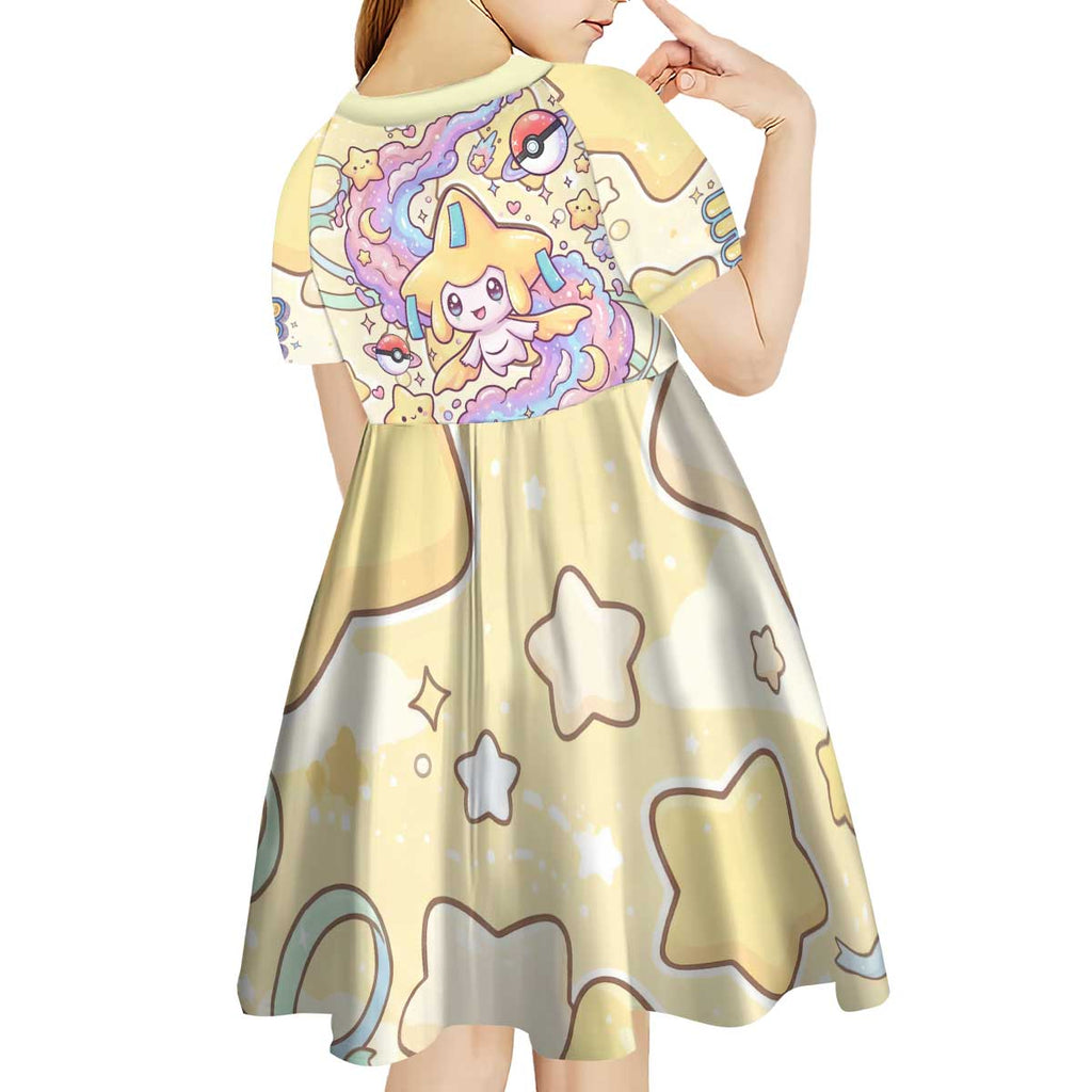 Jirachi Kid Short Sleeve Dress Pastel Dreamy Starwish Art