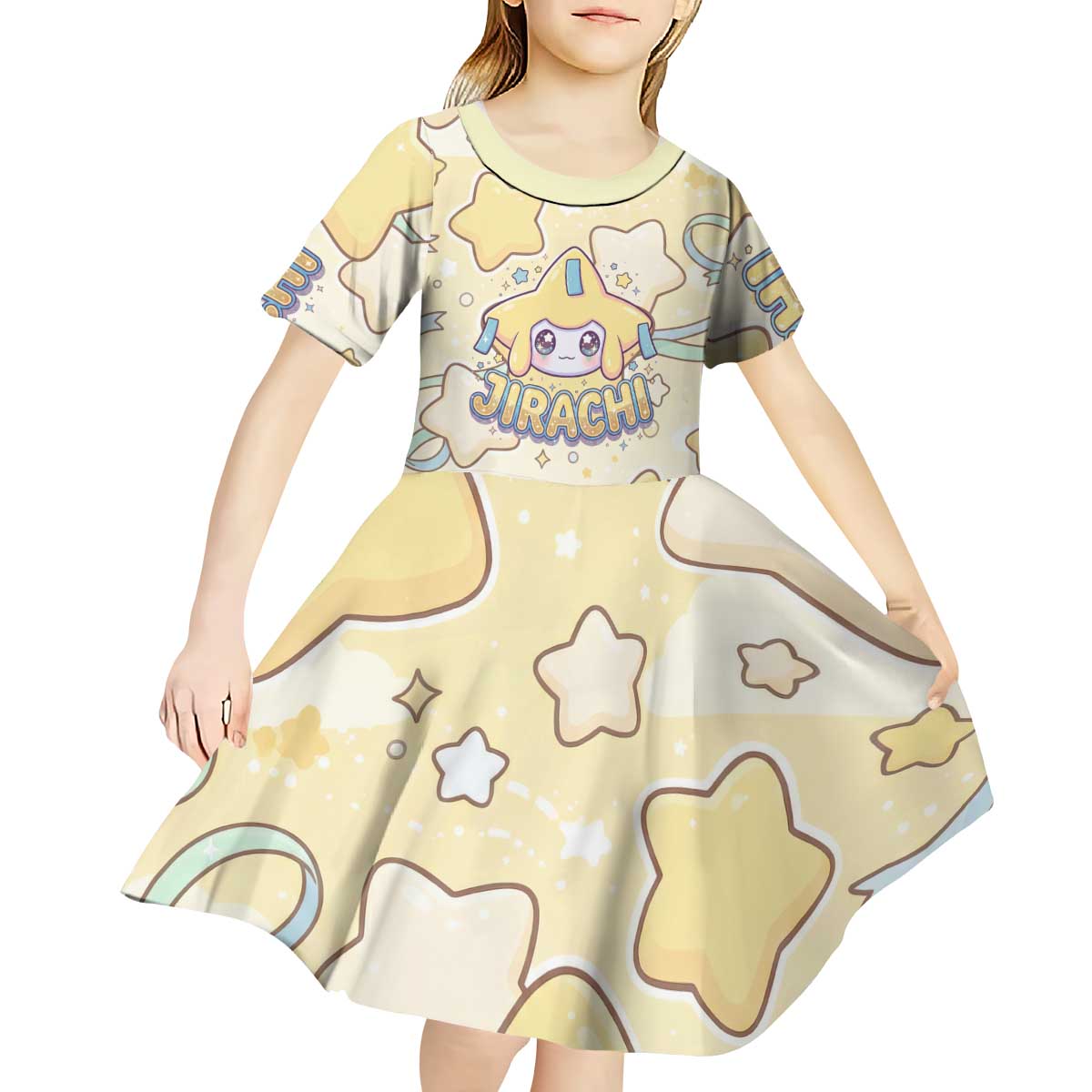 Jirachi Kid Short Sleeve Dress Pastel Dreamy Starwish Art