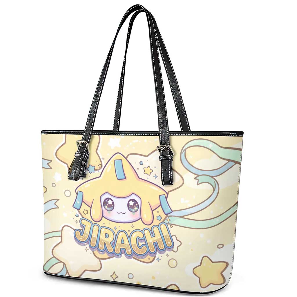 Jirachi Leather Tote Bag Pastel Dreamy Starwish Art