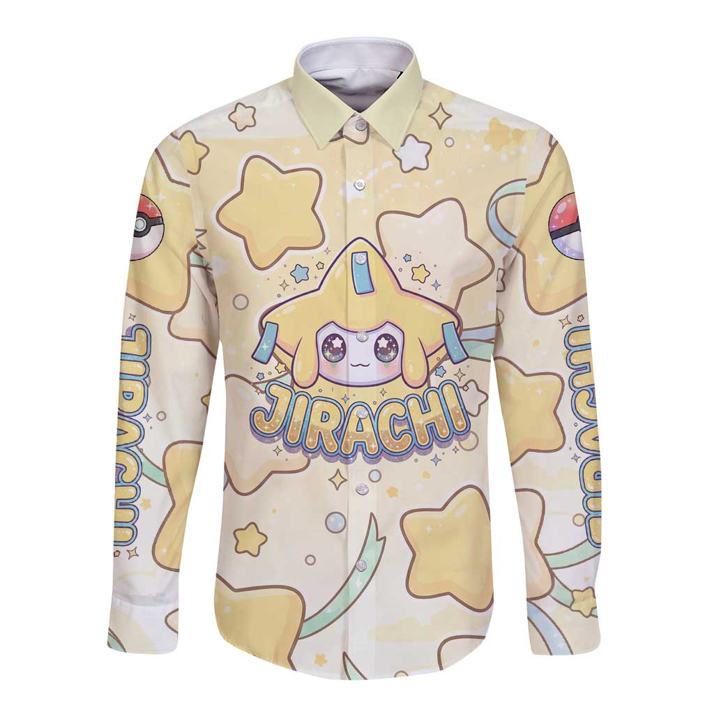 Jirachi Long Sleeve Button Shirt Pastel Dreamy Starwish Art