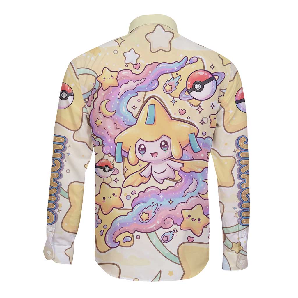 Jirachi Long Sleeve Button Shirt Pastel Dreamy Starwish Art