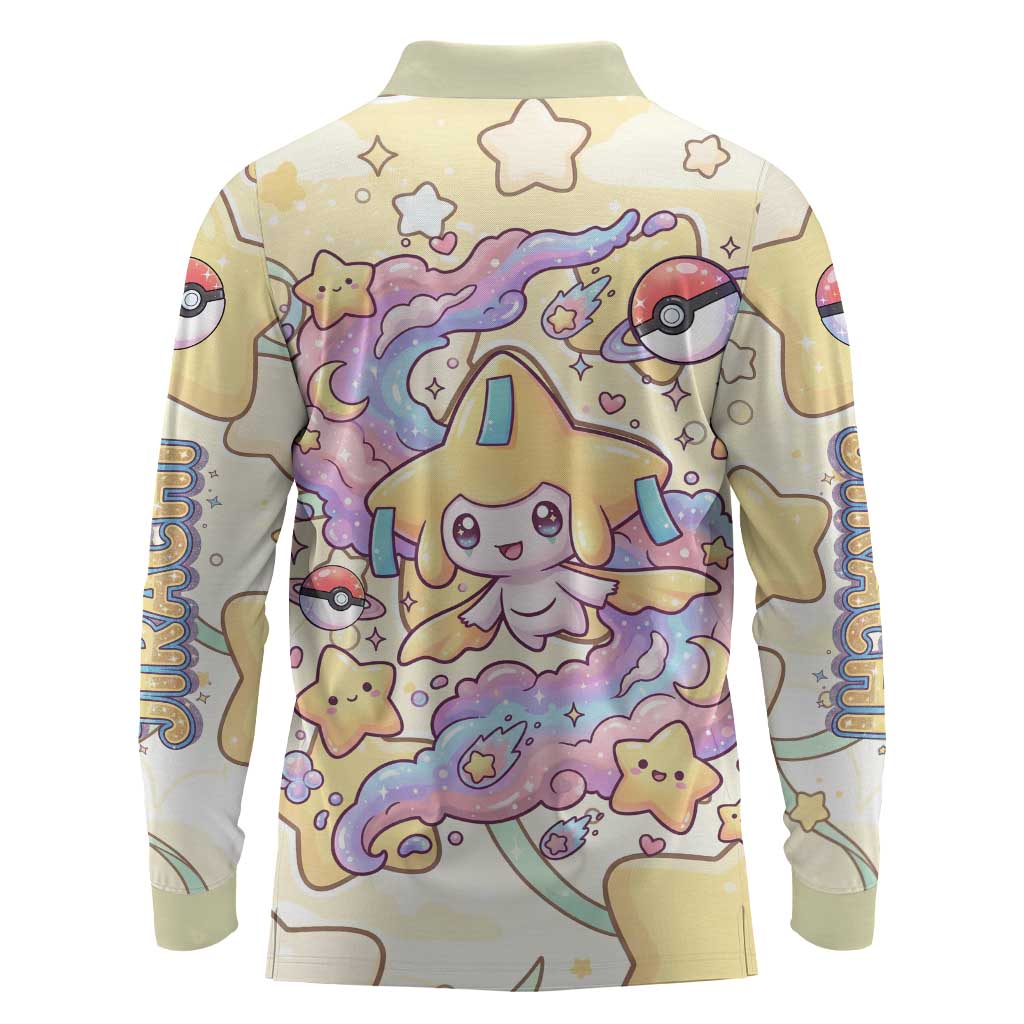 Jirachi Long Sleeve Polo Shirt Pastel Dreamy Starwish Art