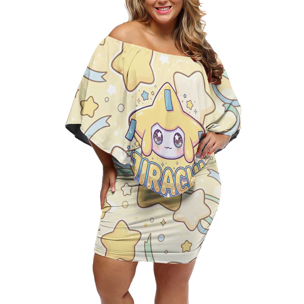 Jirachi Off Shoulder Short Dress Pastel Dreamy Starwish Art
