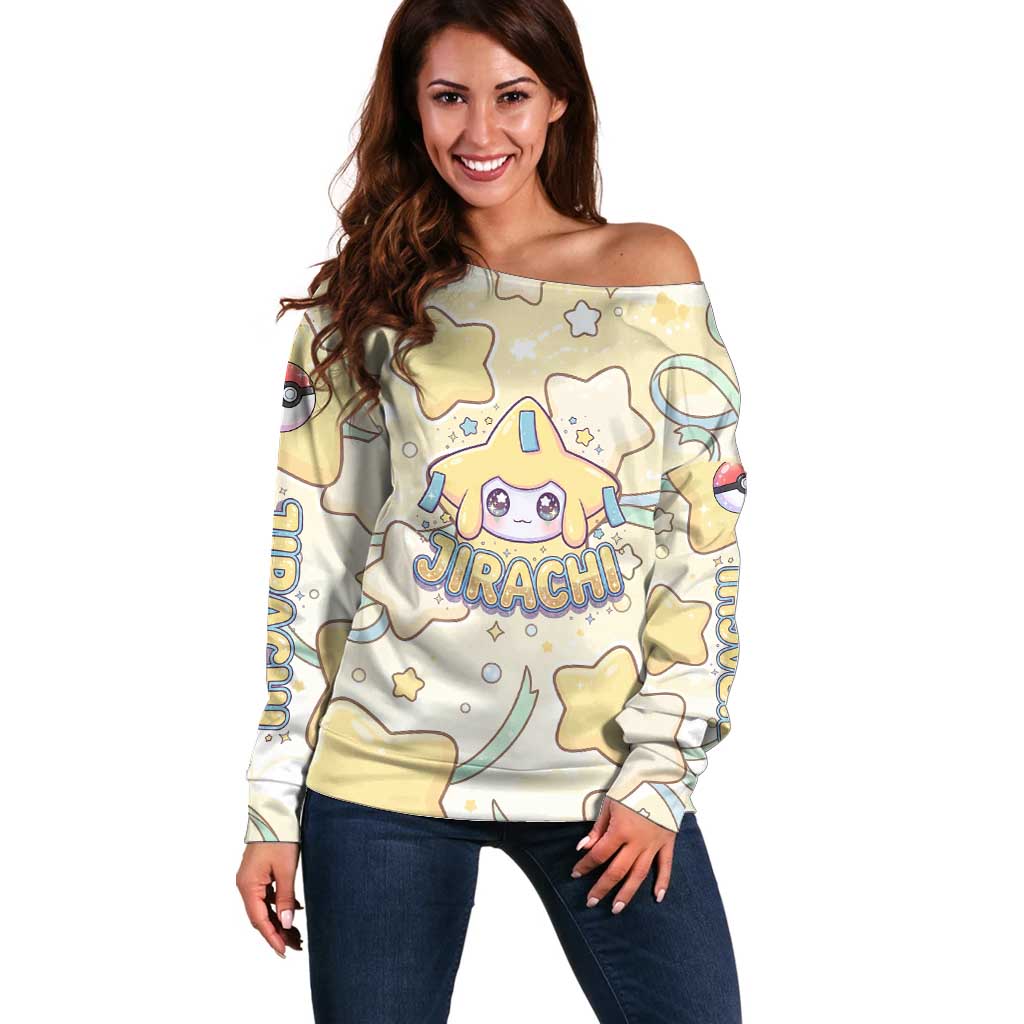 Jirachi Off Shoulder Sweater Pastel Dreamy Starwish Art