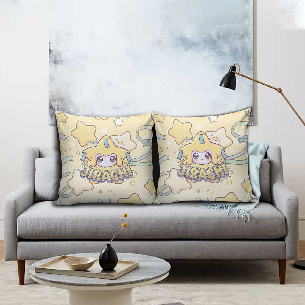Jirachi Pillow Cover Pastel Dreamy Starwish Art