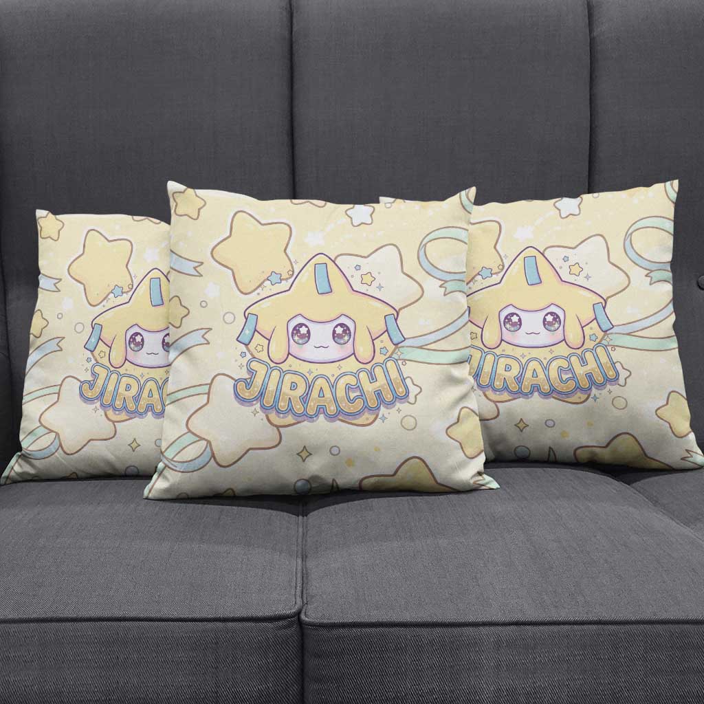 Jirachi Pillow Cover Pastel Dreamy Starwish Art
