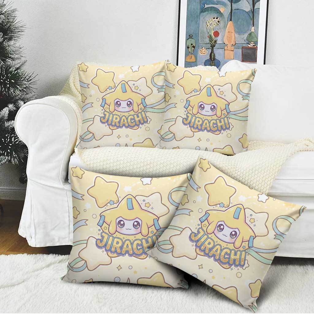 Jirachi Pillow Cover Pastel Dreamy Starwish Art