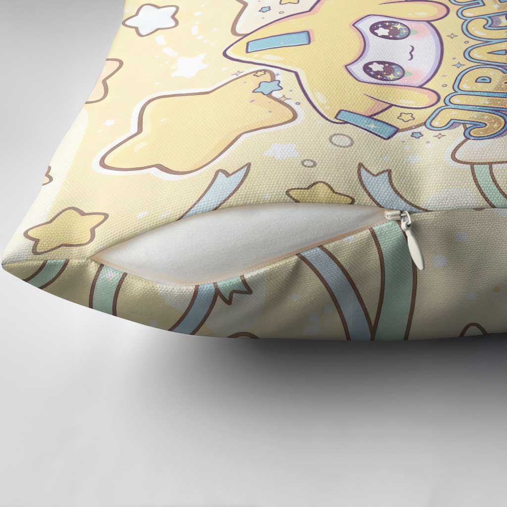 Jirachi Pillow Cover Pastel Dreamy Starwish Art