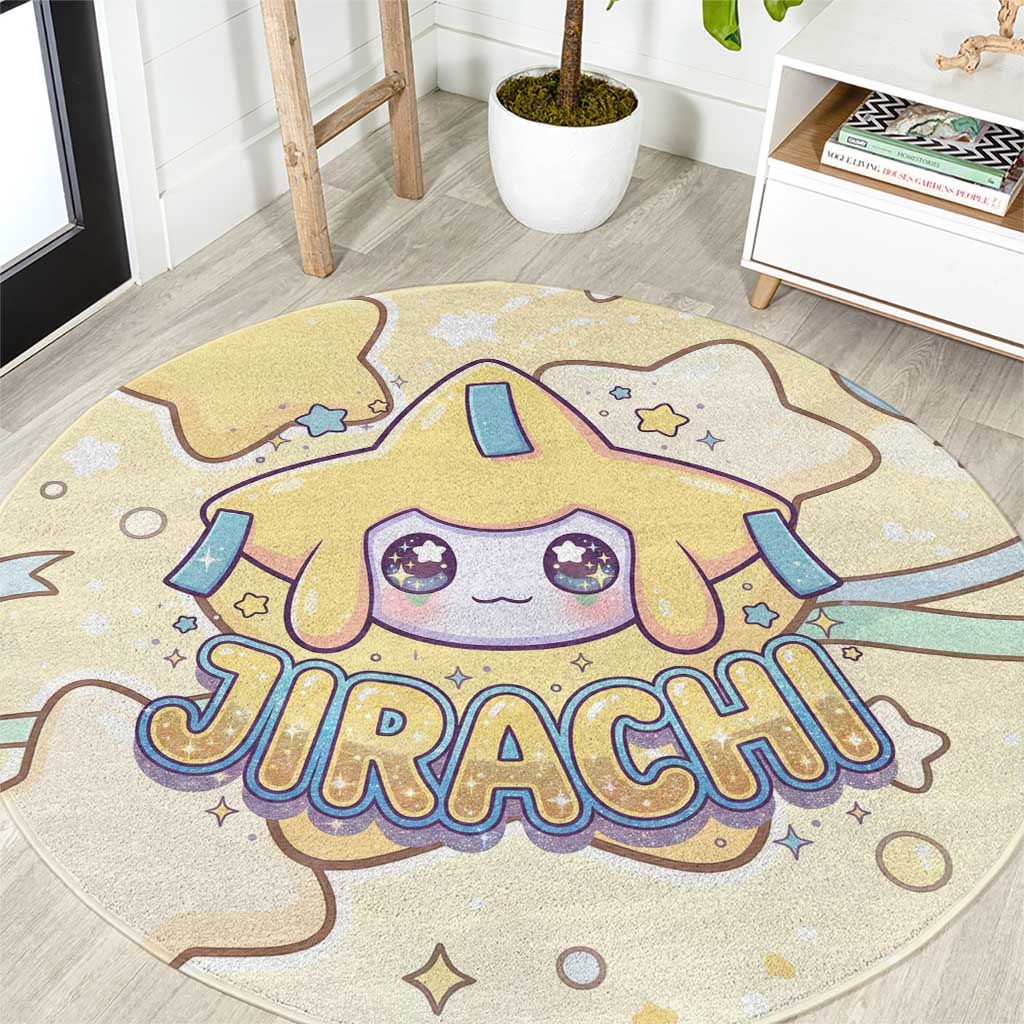 Jirachi Round Carpet Pastel Dreamy Starwish Art