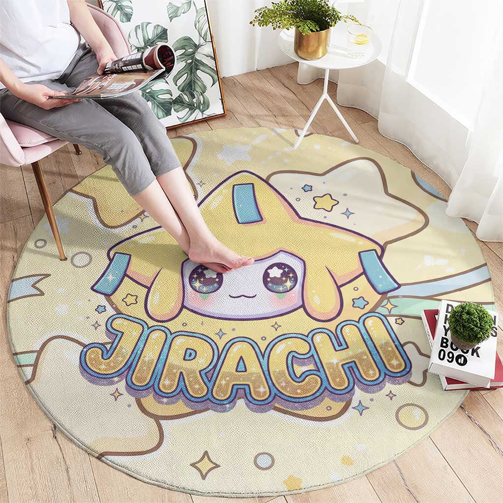 Jirachi Round Carpet Pastel Dreamy Starwish Art