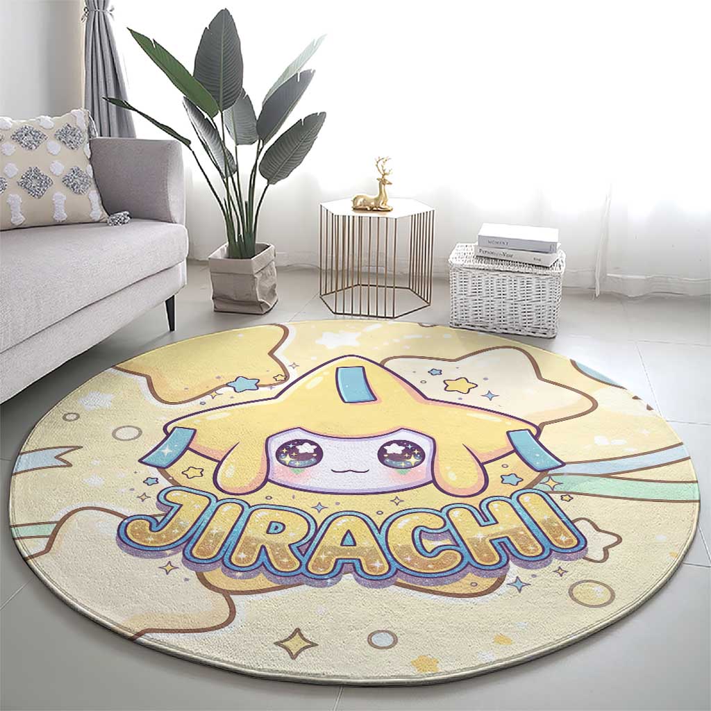 Jirachi Round Carpet Pastel Dreamy Starwish Art