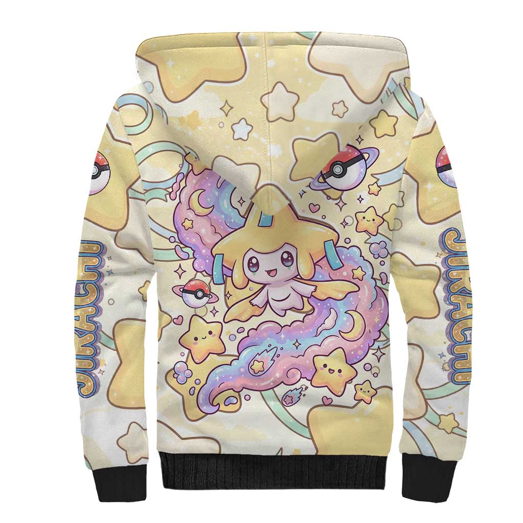 Jirachi Sherpa Hoodie Pastel Dreamy Starwish Art