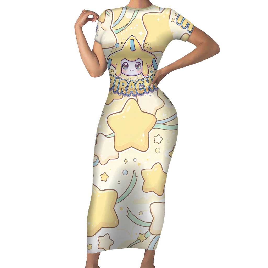 Jirachi Short Sleeve Bodycon Dress Pastel Dreamy Starwish Art