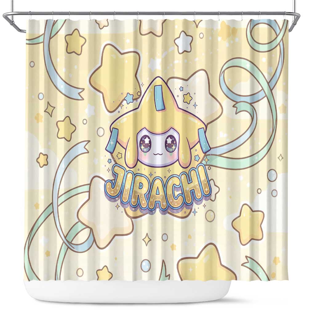 Jirachi Shower Curtain Pastel Dreamy Starwish Art