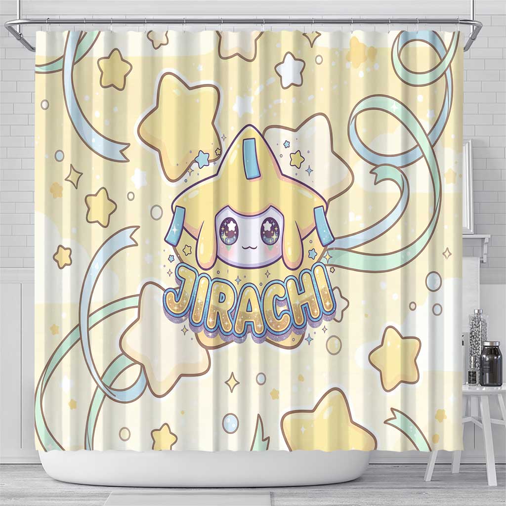 Jirachi Shower Curtain Pastel Dreamy Starwish Art