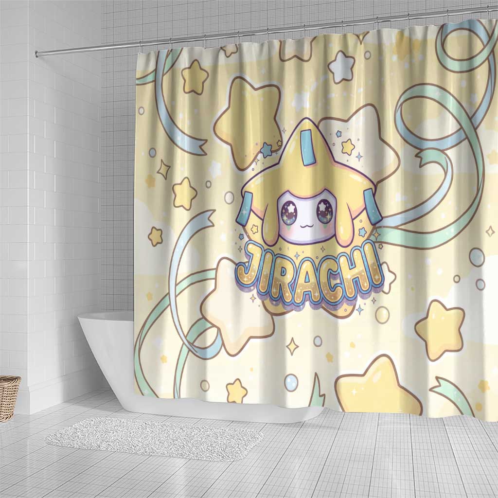 Jirachi Shower Curtain Pastel Dreamy Starwish Art