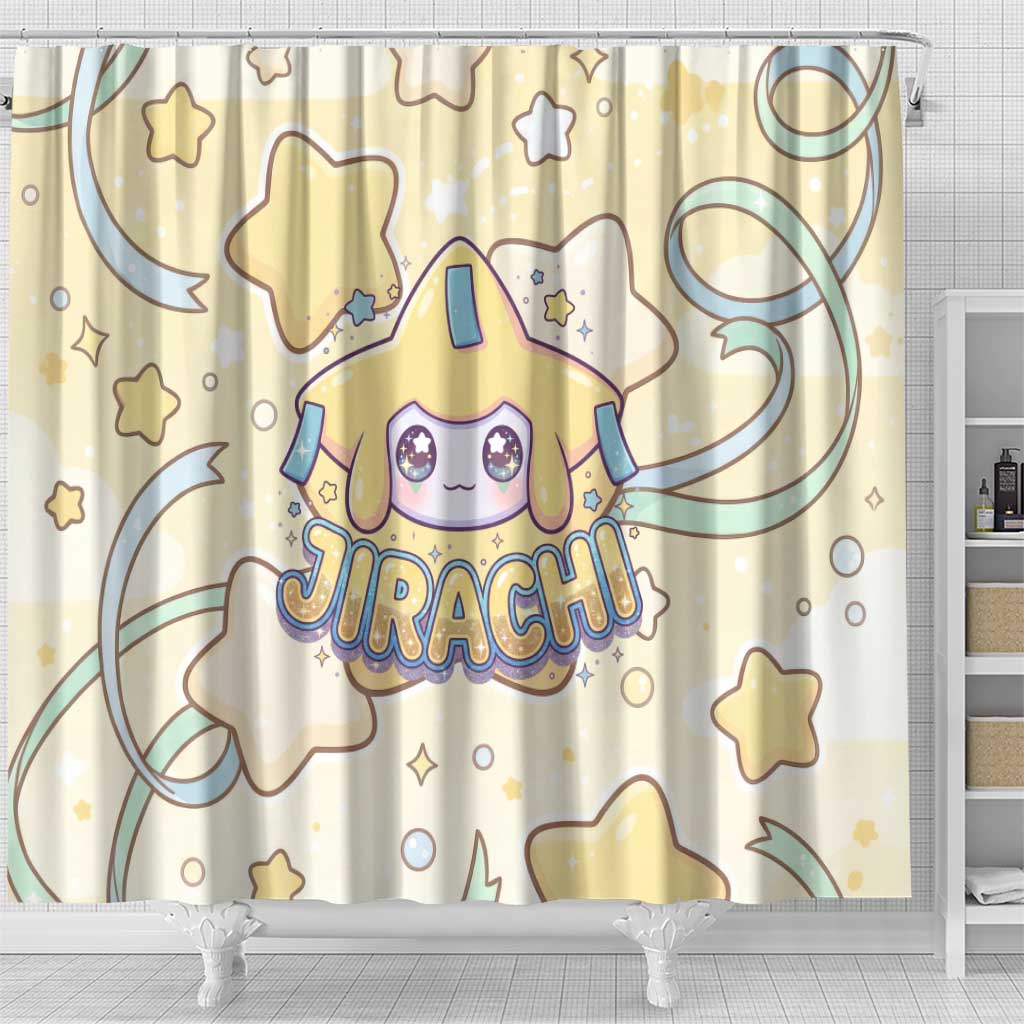 Jirachi Shower Curtain Pastel Dreamy Starwish Art
