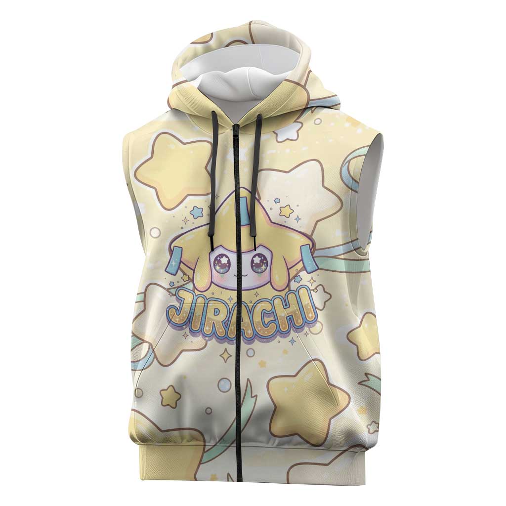 Jirachi Sleeveless Zip Hoodie Pastel Dreamy Starwish Art