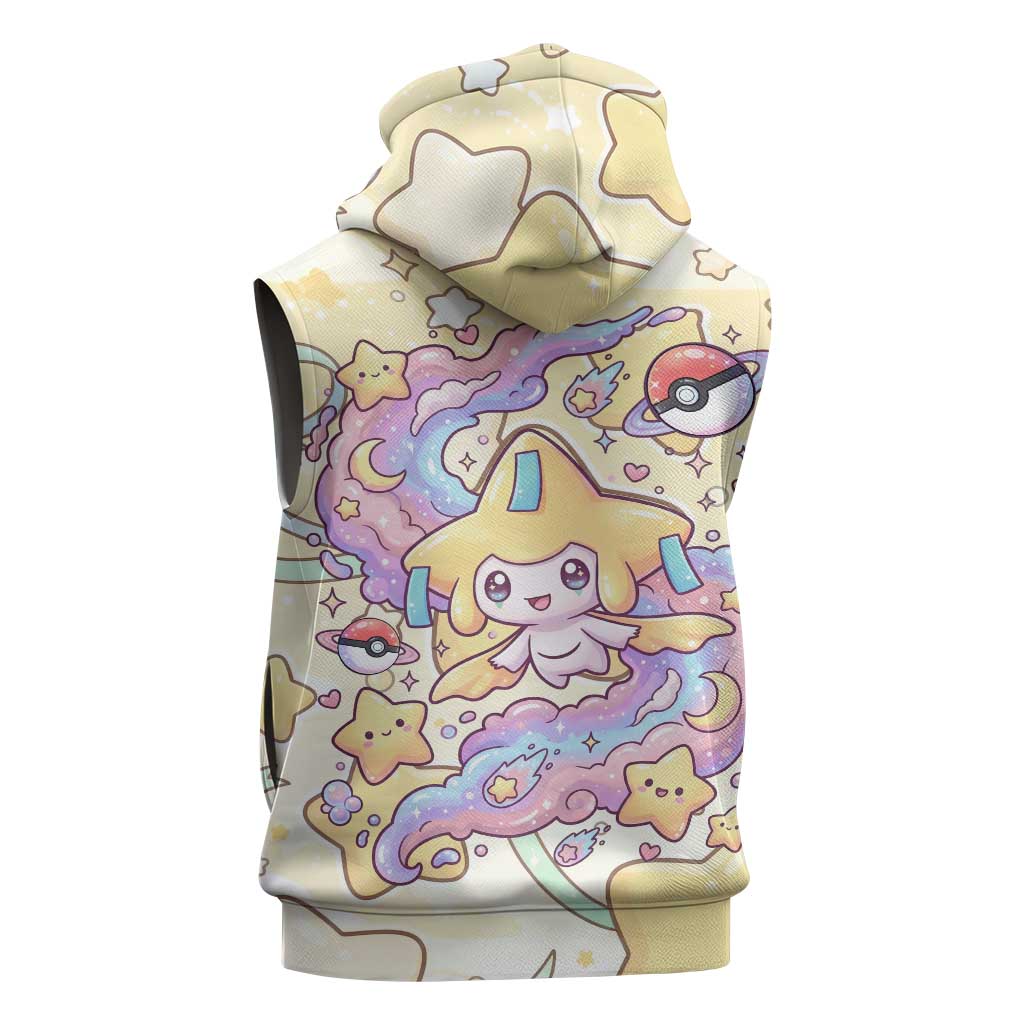 Jirachi Sleeveless Zip Hoodie Pastel Dreamy Starwish Art