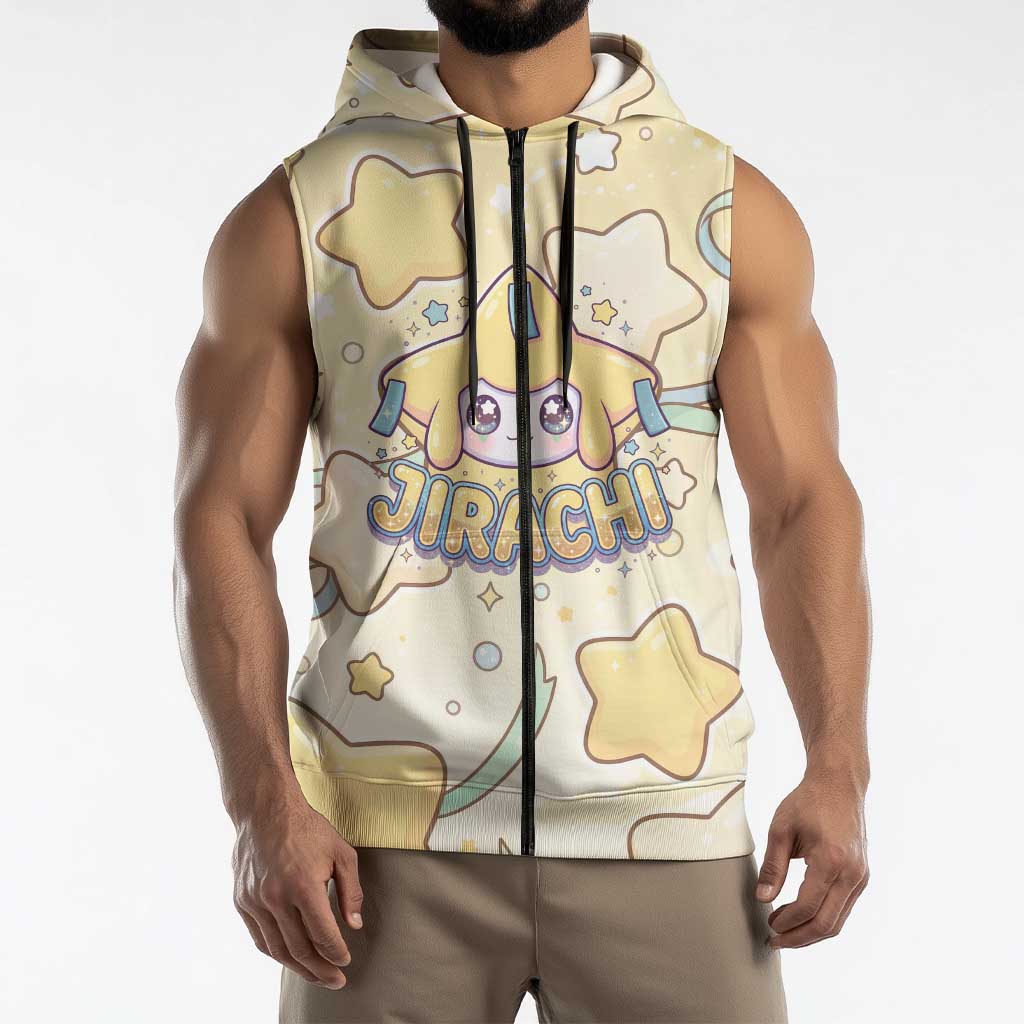 Jirachi Sleeveless Zip Hoodie Pastel Dreamy Starwish Art