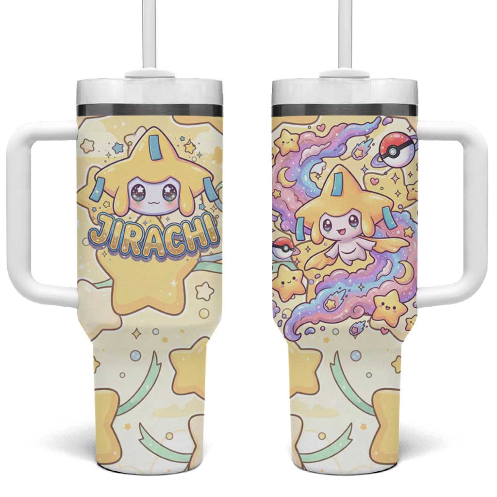 Jirachi Tumbler With Handle Pastel Dreamy Starwish Art