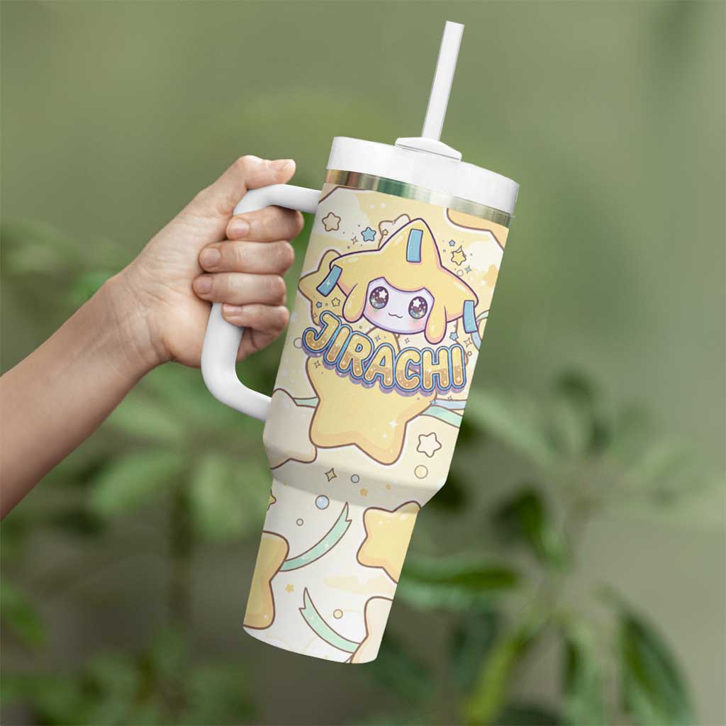 Jirachi Tumbler With Handle Pastel Dreamy Starwish Art