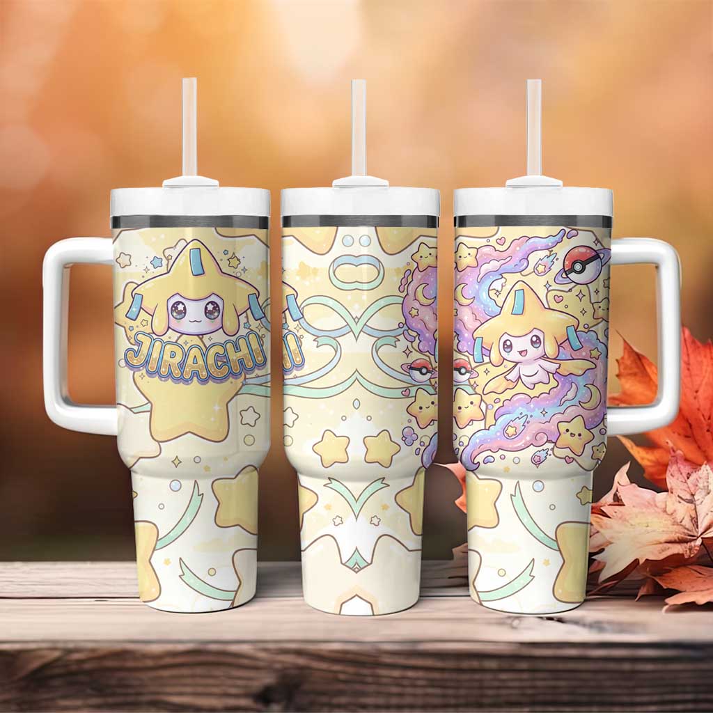 Jirachi Tumbler With Handle Pastel Dreamy Starwish Art