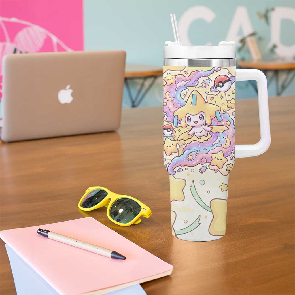 Jirachi Tumbler With Handle Pastel Dreamy Starwish Art