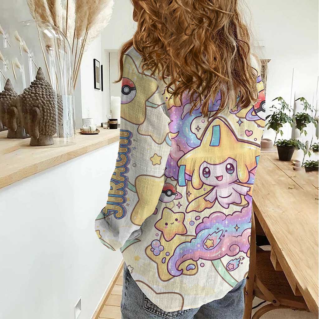 Jirachi Women Casual Shirt Pastel Dreamy Starwish Art