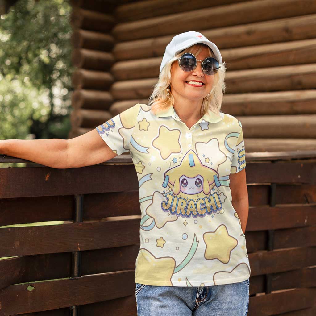 Jirachi Women Polo Shirt Pastel Dreamy Starwish Art
