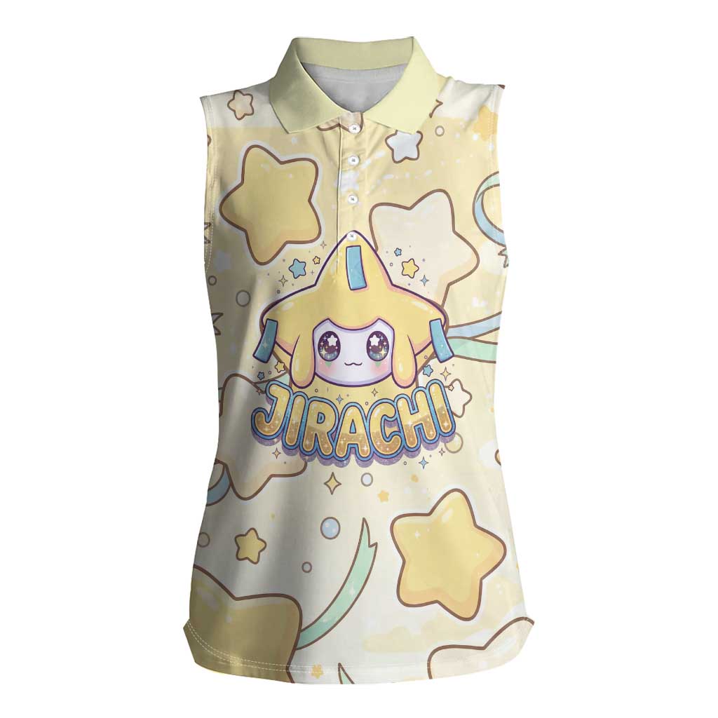 Jirachi Women Sleeveless Polo Shirt Pastel Dreamy Starwish Art