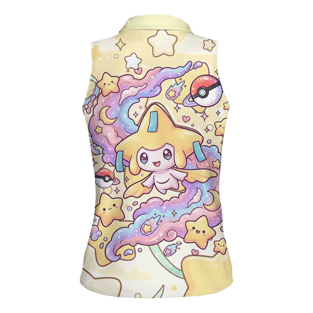 Jirachi Women Sleeveless Polo Shirt Pastel Dreamy Starwish Art
