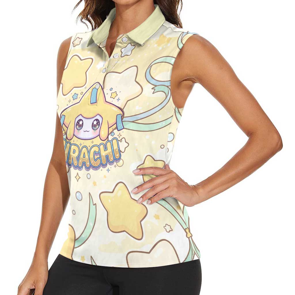 Jirachi Women Sleeveless Polo Shirt Pastel Dreamy Starwish Art
