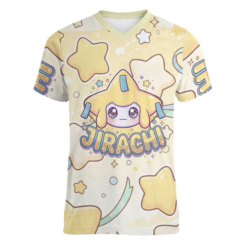 Jirachi Women V-Neck T-Shirt Pastel Dreamy Starwish Art