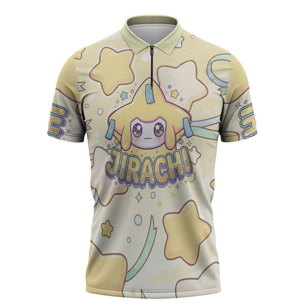 Jirachi Zipper Polo Shirt Pastel Dreamy Starwish Art