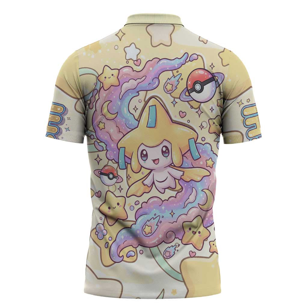 Jirachi Zipper Polo Shirt Pastel Dreamy Starwish Art