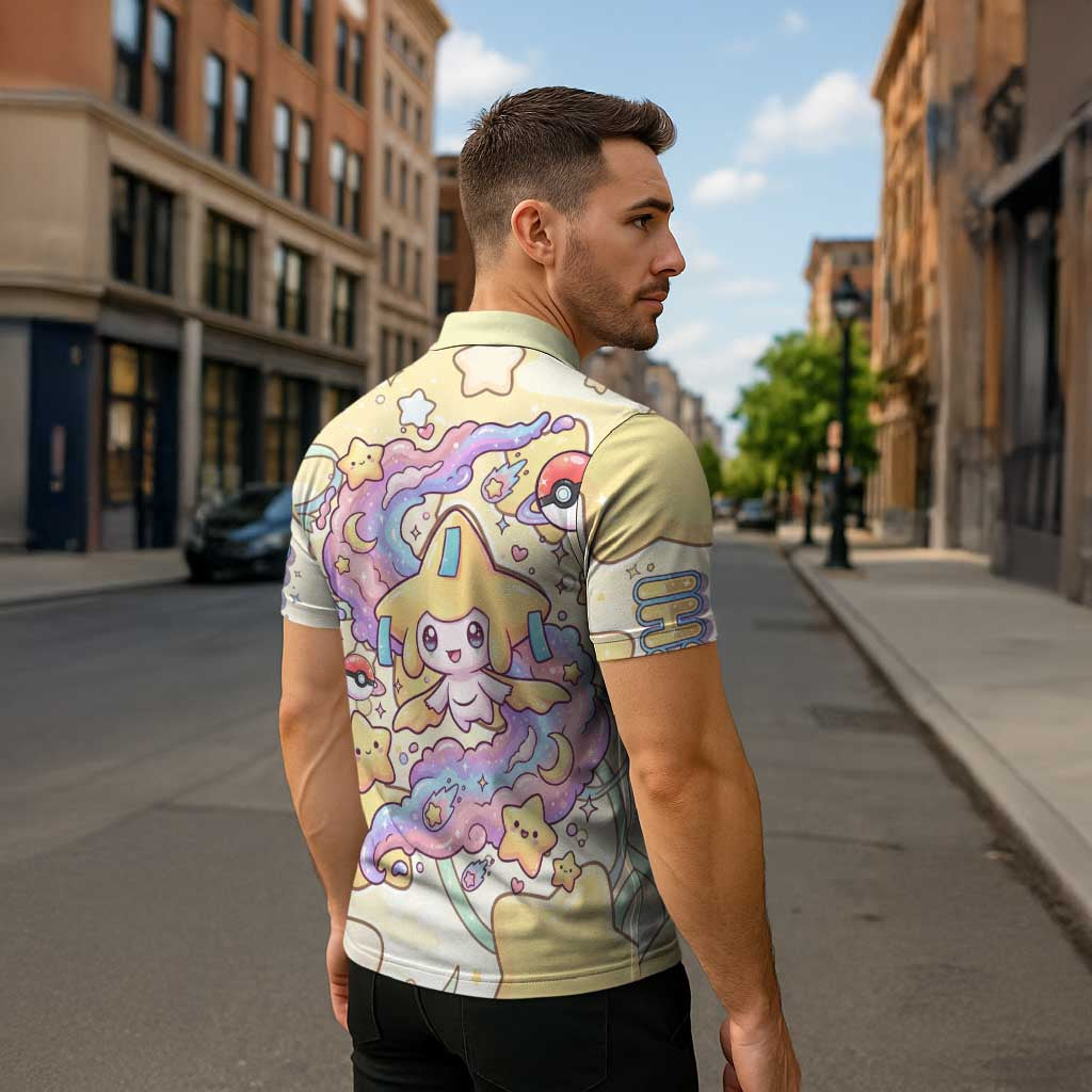 Jirachi Zipper Polo Shirt Pastel Dreamy Starwish Art