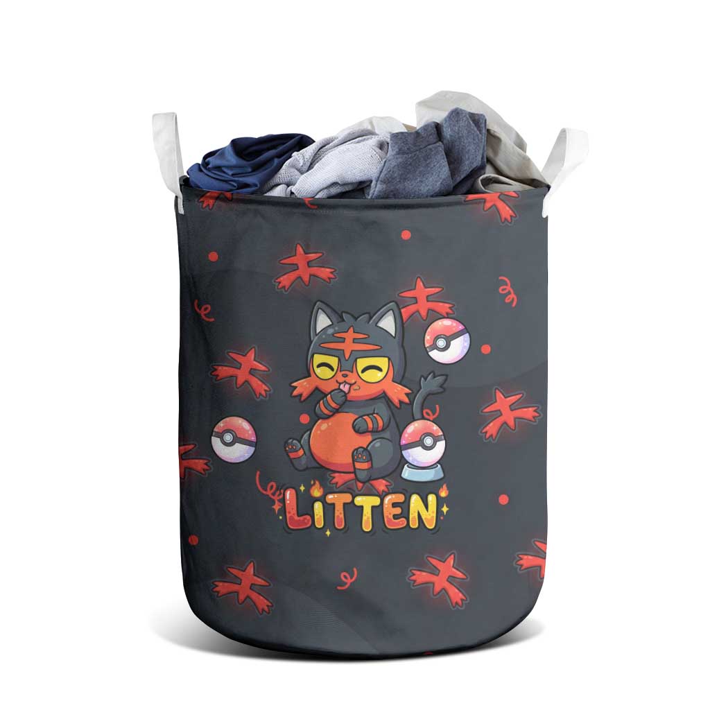Litten Laundry Basket Playful Ember Cartoon Art