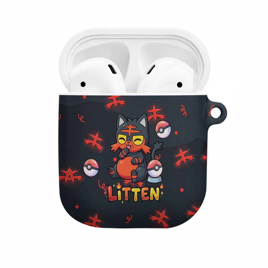 Litten AirPods Case Playful Ember Cartoon Art