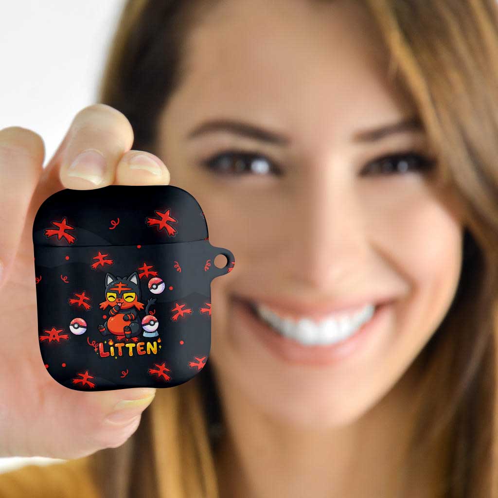 Litten AirPods Case Playful Ember Cartoon Art