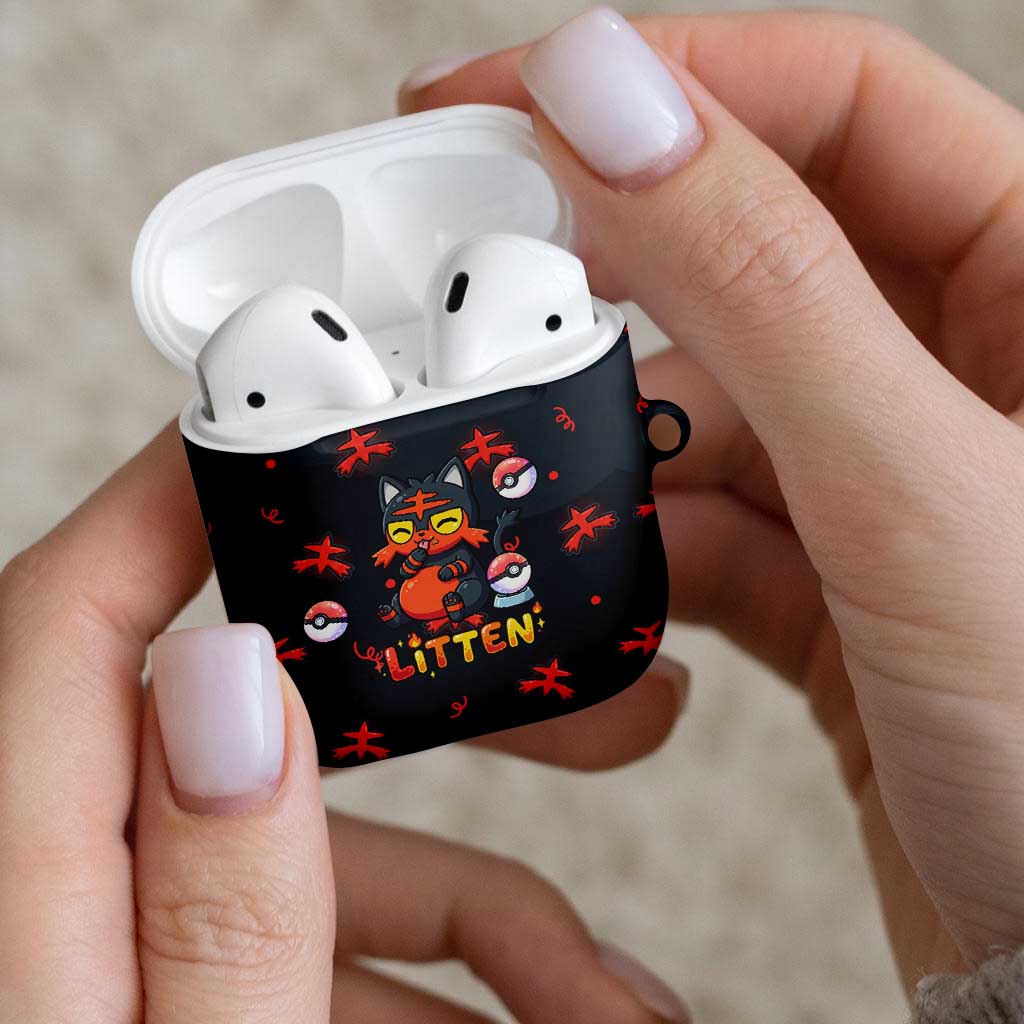 Litten AirPods Case Playful Ember Cartoon Art